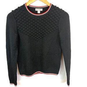 Brooks brothers Black wool blend Sweater with Red Trim size XS